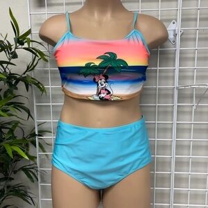 RARE Disney Aulani Resort Minnie Mouse 2 Piece Swimsuit - Size XL